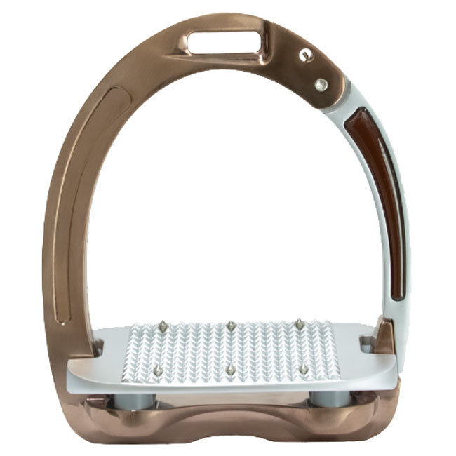 Equi-Tek Elite Stirrup Iron Rose Gold And Brown