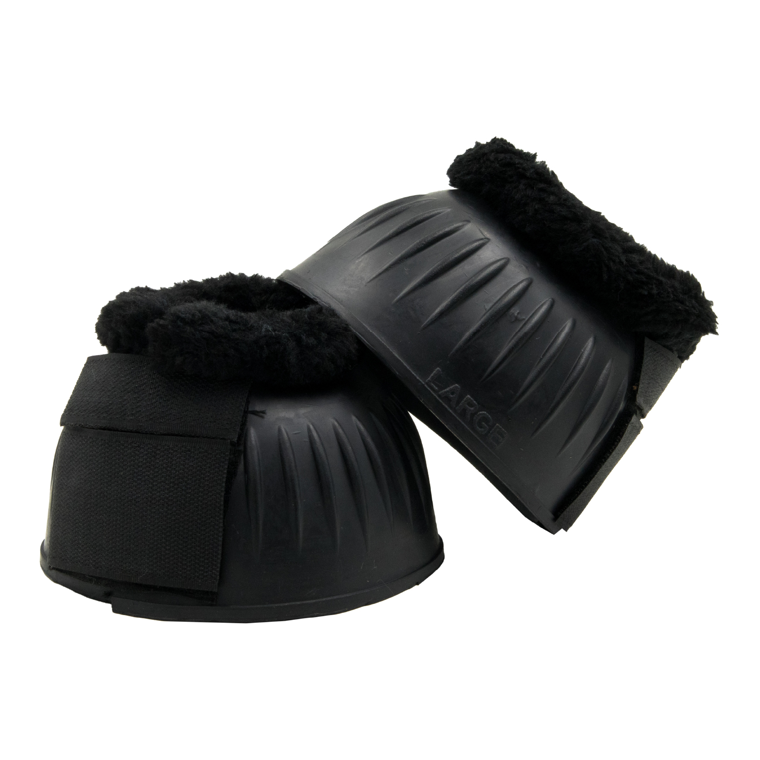 Equi-Tek Bell Velcro Overreach Boots With Lux Fleece