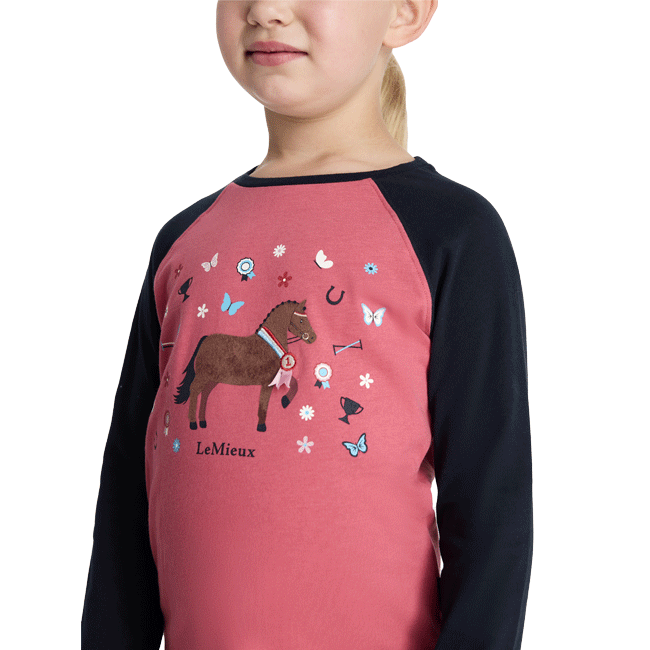 LeMieux Mini Jamie Long Sleeve Top Cranberry