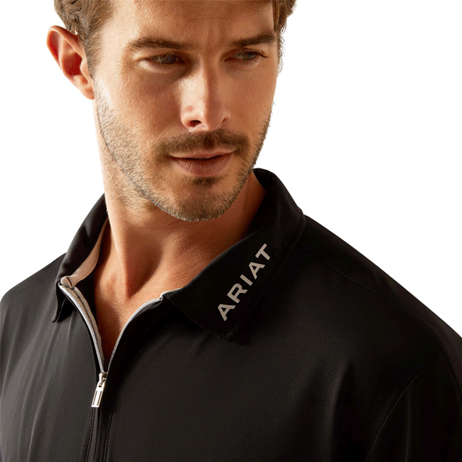 Ariat Mens Bandera Team 1/4 Zip Polo Short Sleeve Shirt - SC25 - Image 2