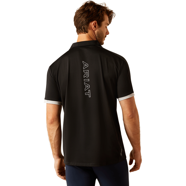 Ariat Mens Bandera Team 1/4 Zip Polo Short Sleeve Shirt - SC25 - Image 3